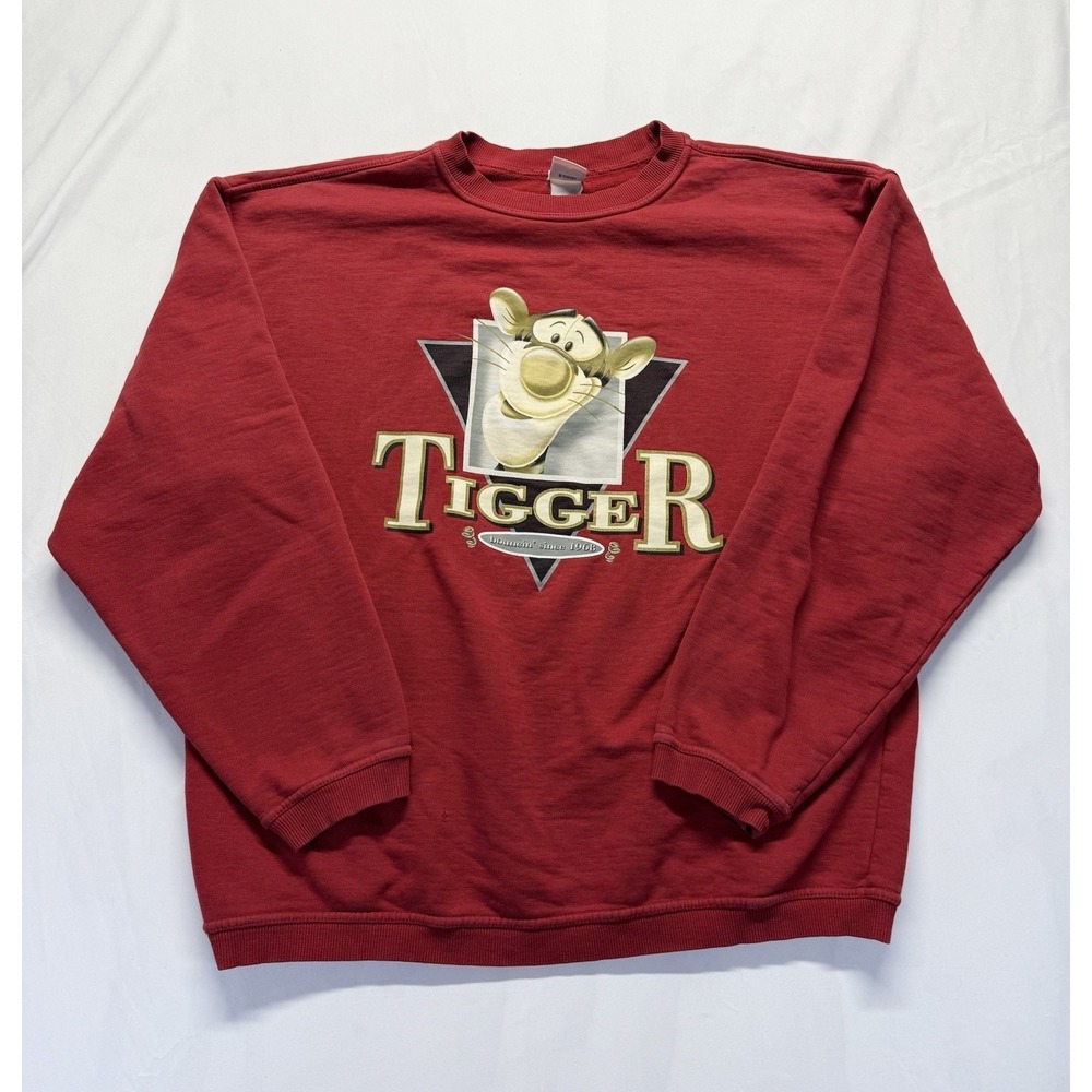 Vintage 90s Disney Tigger‎ Sweatshirt Red Crewneck XL *hole